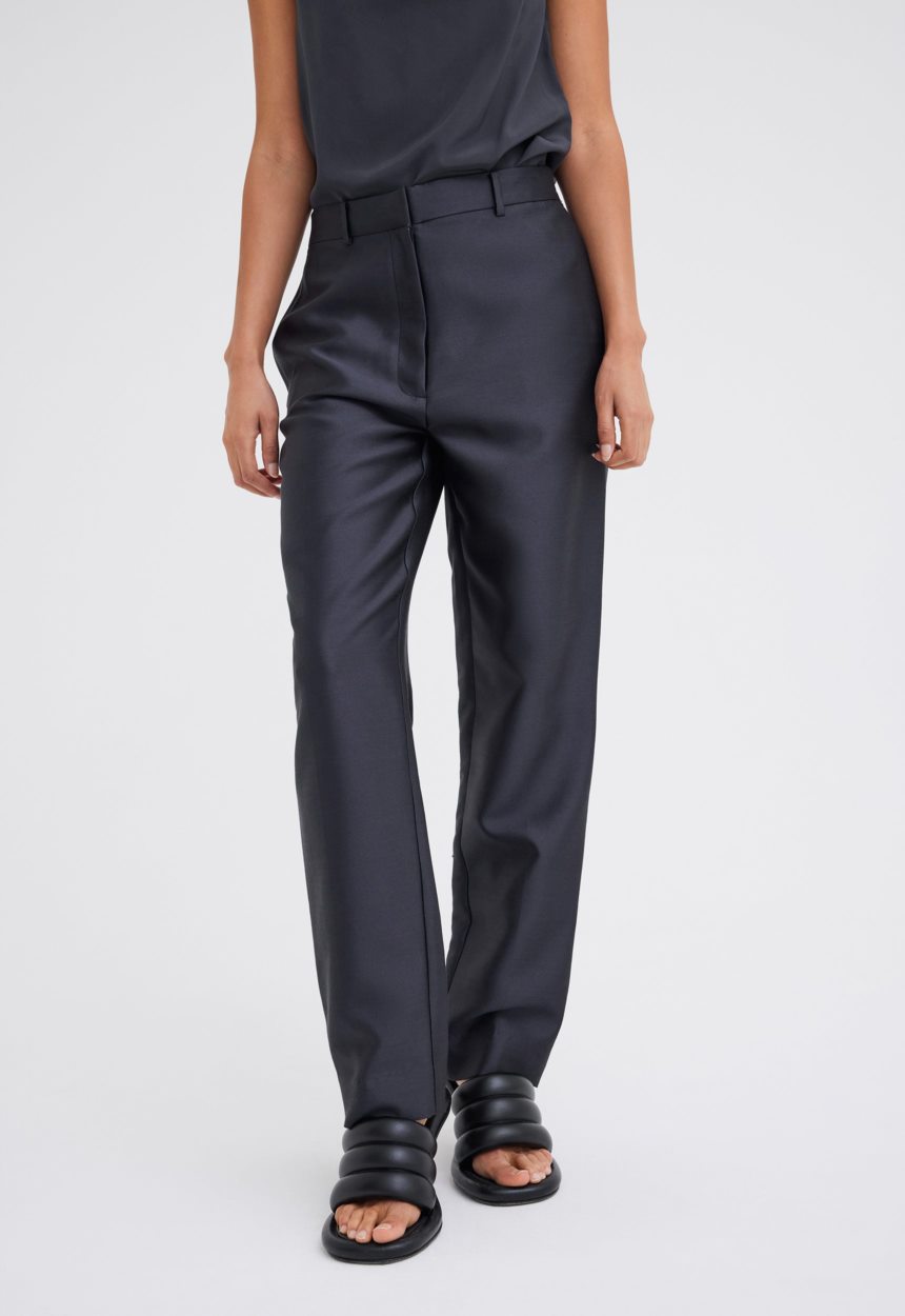 Jac + Jack Novel Silk Wool Pant - Steelo Grey